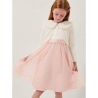 Monsoon Girls Fluffy Detachable Cardigan - Light Cream