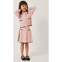 Monsoon Girls Bow Collar Knitted Set - Pink