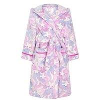 Monsoon Girls Glow In The Dark Unicorn Fleece Robe - Pink