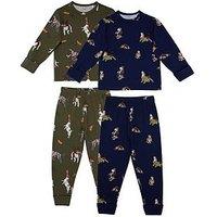 Chelsea Peers Unisex Kids 2 Pack Rugby Dogs Print Pyjamas - Multi