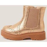 Monsoon Girls Chelsea Pu Boot - Gold