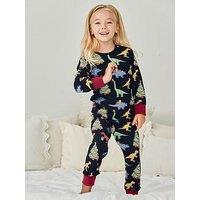 Chelsea Peers Unisex Kids Christmas Dinosaurs Pyjamas - Navy