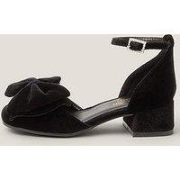 Monsoon Girls Velvet Bow Heeled Shoes - Black