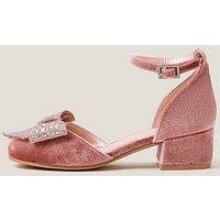Monsoon Girls Velvet Heeled Shoes - Pink