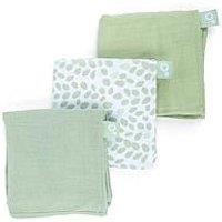 Babymoov Lovely Large Muslin Square Cloths (Set Of 3) - Mini Green Leaves