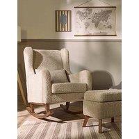 Tutti Bambini Harper Wingback Rocking Chair & Foot Stool - Teddy Mushroom