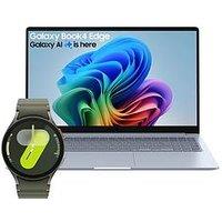 Samsung Galaxy Book4 Edge Copilot+ Pc Laptop - 15.6In Fhd Ips, Qualcomm Snapdragon X (8-Core), 16Gb Ram, 256Gb Ssd, Sapphire Blue - With Galaxy Watch7 Bt