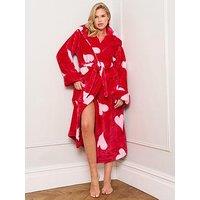 Jim Jam The Label Heart Dressing Gown - Pink/Red