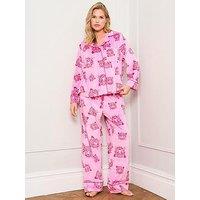 Jim Jam The Label Large Tiger Print Pyjama Set - Pink