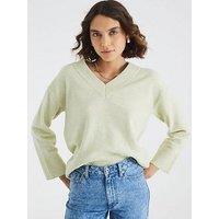 River Island V Neck Jumper - Green