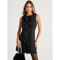 River Island Mini 3D Flower Shift Dress - Black