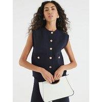River Island Clean Waistcoat - Navy