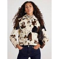 River Island Cow Print Short Jacket