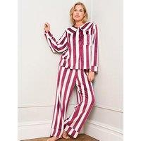 Jim Jam The Label Burgundy Stripe Pyjamas - Burgundy/White