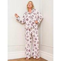 Jim Jam The Label Aop Breakfast Pyjamas - Maroon