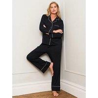 Jim Jam The Label Jim Jam The Label Black Traditional Pyjama Set - Black/White