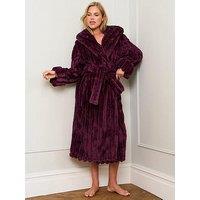 Jim Jam The Label Burgundy Ribbed Dressing Gown - Burgundy