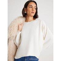 River Island Long Sleeve Batwing T-Shirt - Cream