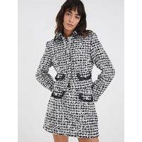 River Island Tailored Sparkle Boucle Jacket - Black