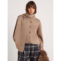 River Island Wrap Scarf Cardi - Beige