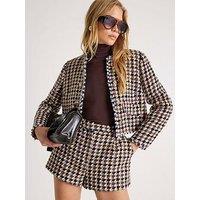 River Island Boucle Tailored Short - Brown