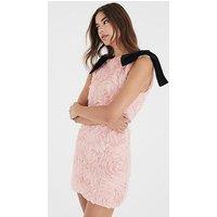 River Island 3D Rose Floral Mini Dress - Pink