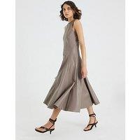 River Island Femme Waisted Midi Dress - Beige