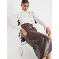 River Island Knit Neck Bow Tie Jumper - Cream