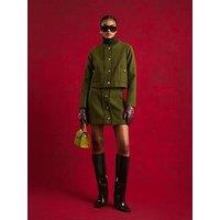 River Island Patch Pocket Boucle Jacket - Green