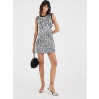 River Island Sparkle Boucle Shift Dress - Black