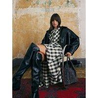 River Island Checked Knot Maxi Dress - Cream