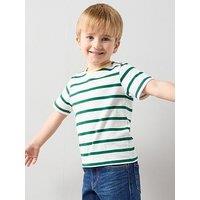 The Very Collection Boys Stripe Drop Shoulder T-Shirt - Green