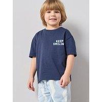 The Very Collection Back Print T-Shirt And Wavy Joggers - Blue