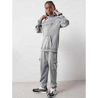 The Very Collection Boys Washed Sweatshirt And Cargo Joggers Outfit Set - Grey