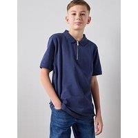 The Very Collection Boys Textured Detail Polo T-Shirt - White