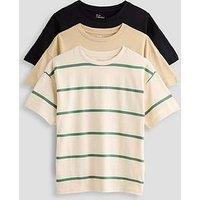 The Very Collection Boys 3 Pack Stripe And Plain T-Shirts - Multi