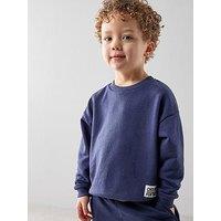 The Very Collection Boys Woven Tab Detail Sweatshirt - Blue