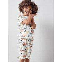 The Very Collection Boys Transport Print Shortie Pyjamas - Multi