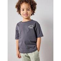 The Very Collection Boys Cotton Rich Good Times Back Graphic T Shirt - Washed Black