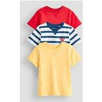 The Very Collection Boys Short Sleeve 3 Pack Stripe Dropped Shoulder Tshirt