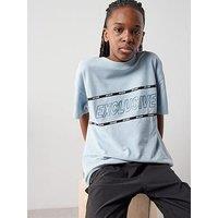 The Very Collection Boys Pique T-Shirt With Embroidered Slogan - Blue