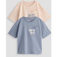 The Very Collection Boys 2 Pack Pocket Detail Short Sleeve T-Shirts - Multi