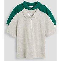 The Very Collection Boys 2 Pack Herringbone Detail Short Sleeve Polo Shirt - Multi
