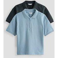 The Very Collection Boys 2 Pack Herringbone Detail Polo Shirt - Multi