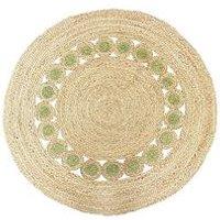 Esselle Prestwich Circle Hand Braided Olive Rug 140D