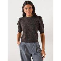 Vero Moda 2/4 O-Neck Short Sleeve Jumper - Brown