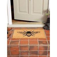 Arthouse Astley Printed Monochrome Bee Natural Pvc Backed 40 X 60Cm Doormat
