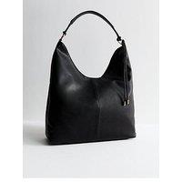 New Look Faux Leather Tassel Detail Shoulder Bag - Black