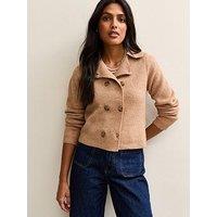 New Look Double Breasted Collar Cardigan - Camel