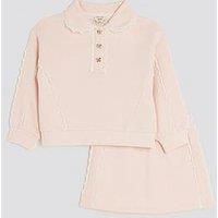 River Island Mini Girls Lace Collar Sweatshirt Set - Light Pink